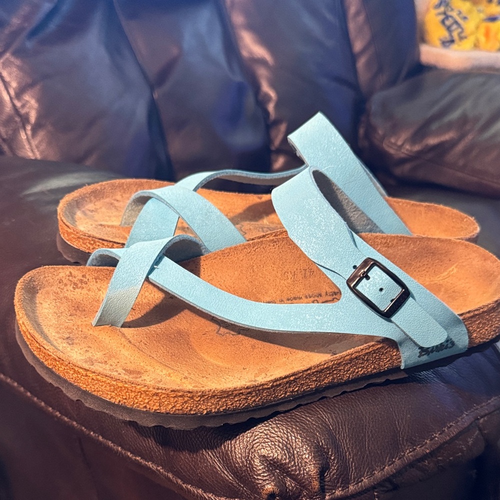 Birki's by Birkenstock Teal blue Toe Loop Women's Sandals Size EU 37 US 6